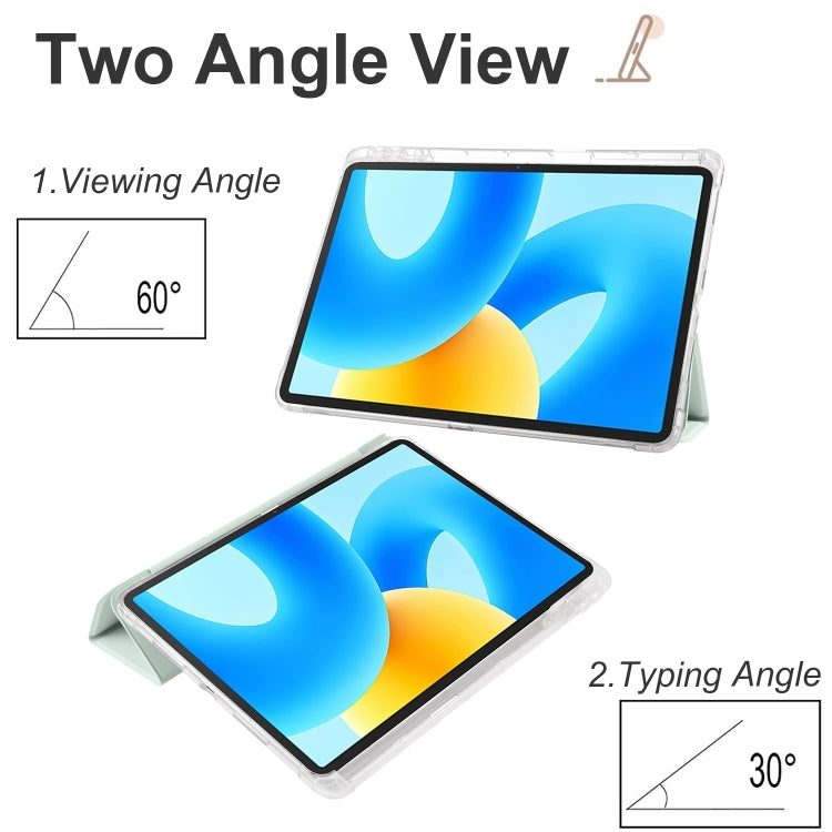 For Huawei MatePad 11.5S 3-folding Transparent TPU Smart Leather Tablet Case