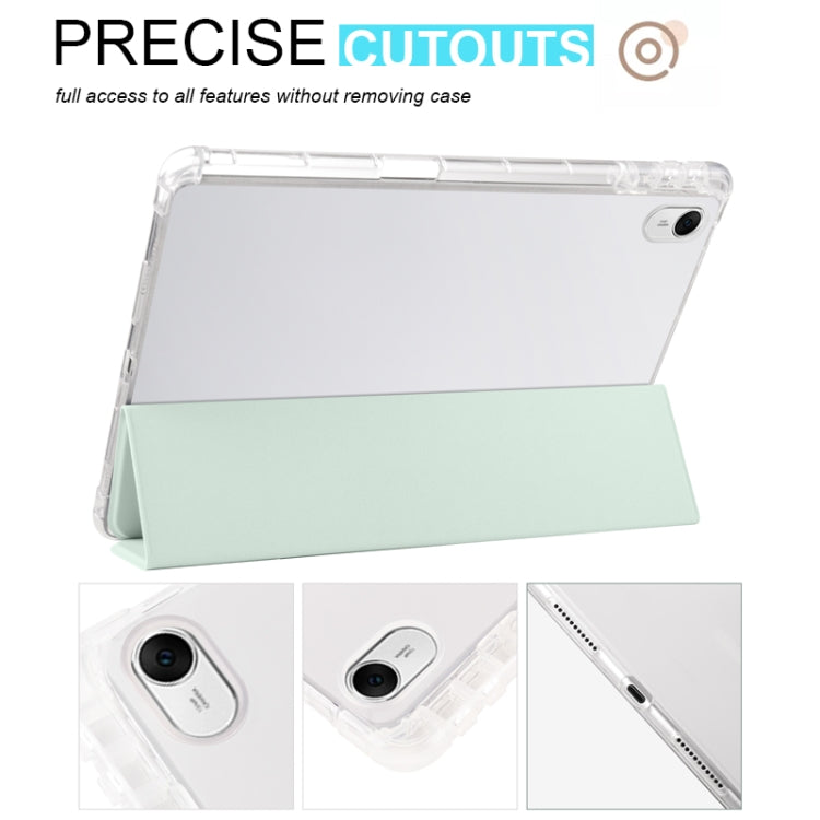 For Huawei MatePad 11.5S 3-folding Transparent TPU Smart Leather Tablet Case