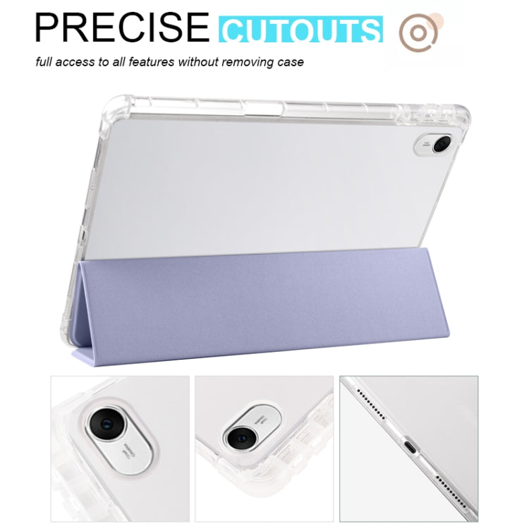 For Huawei MatePad 11.5S 3-folding Transparent TPU Smart Leather Tablet Case