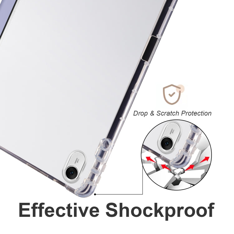 For Huawei MatePad 11.5S 3-folding Transparent TPU Smart Leather Tablet Case