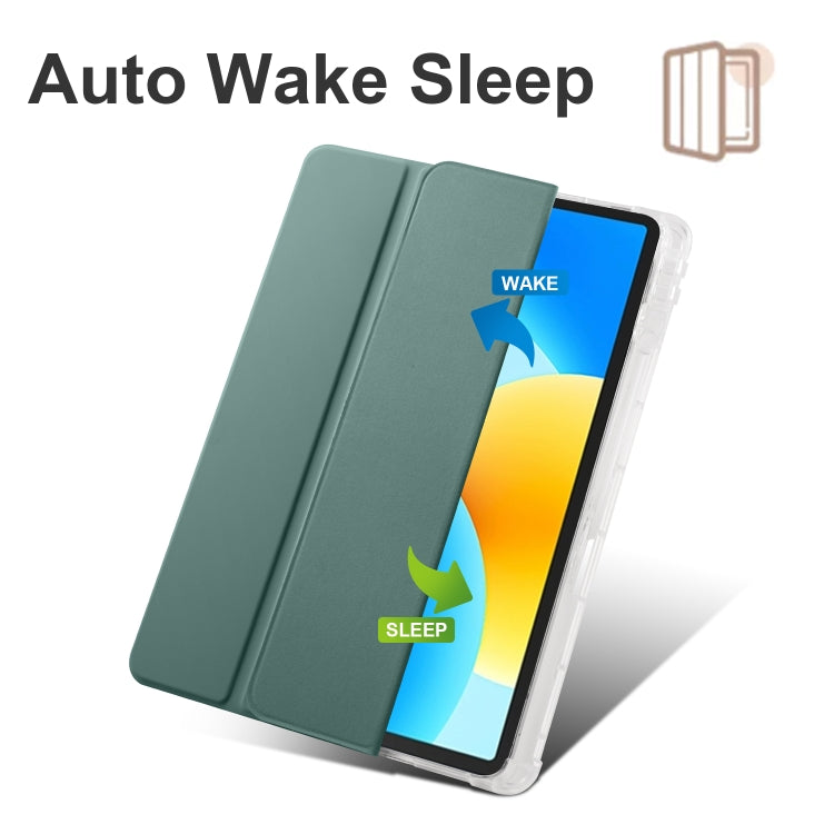 For Huawei MatePad 11.5S 3-folding Transparent TPU Smart Leather Tablet Case