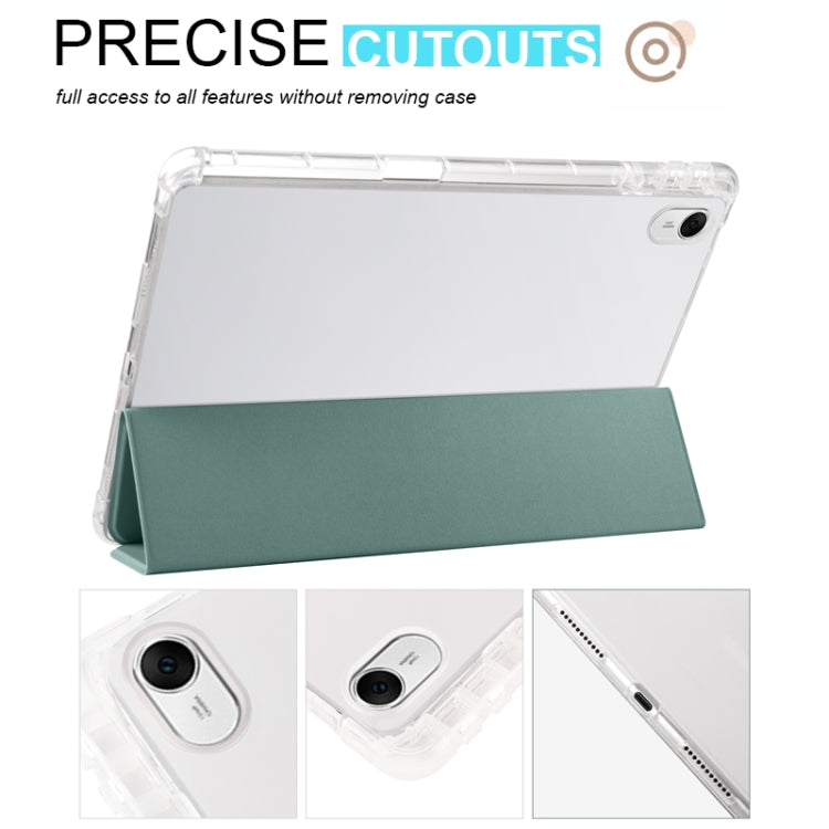 For Huawei MatePad 11.5S 3-folding Transparent TPU Smart Leather Tablet Case