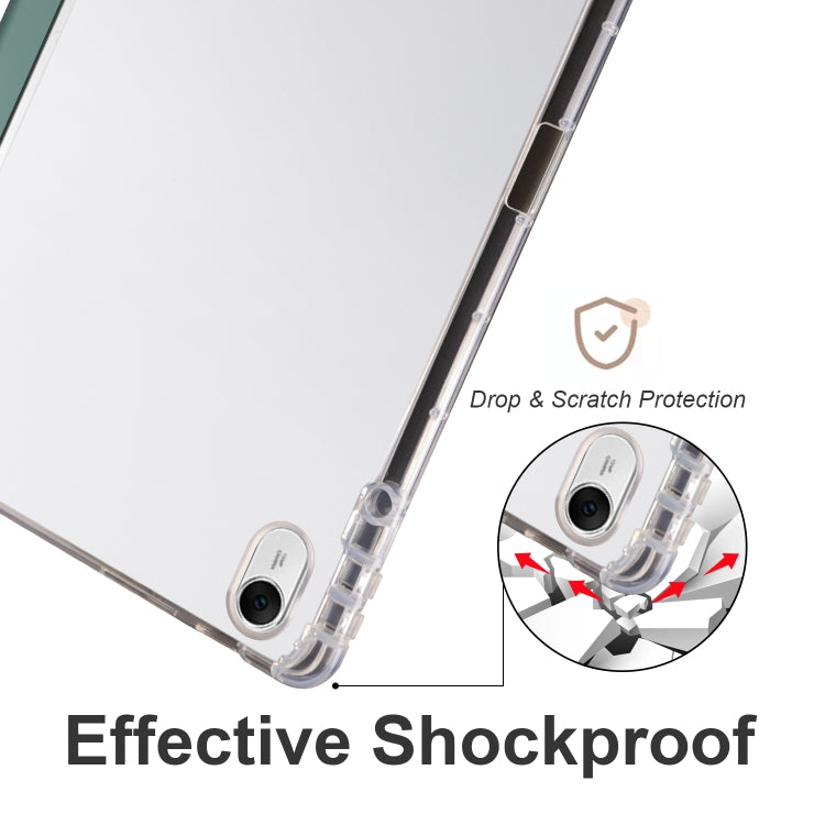 For Huawei MatePad 11.5S 3-folding Transparent TPU Smart Leather Tablet Case