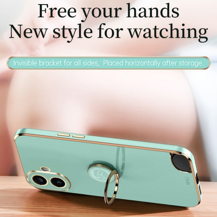 For Nothing CMF Phone 1 XINLI Straight Edge 6D Electroplate TPU Phone Case with Ring Holder