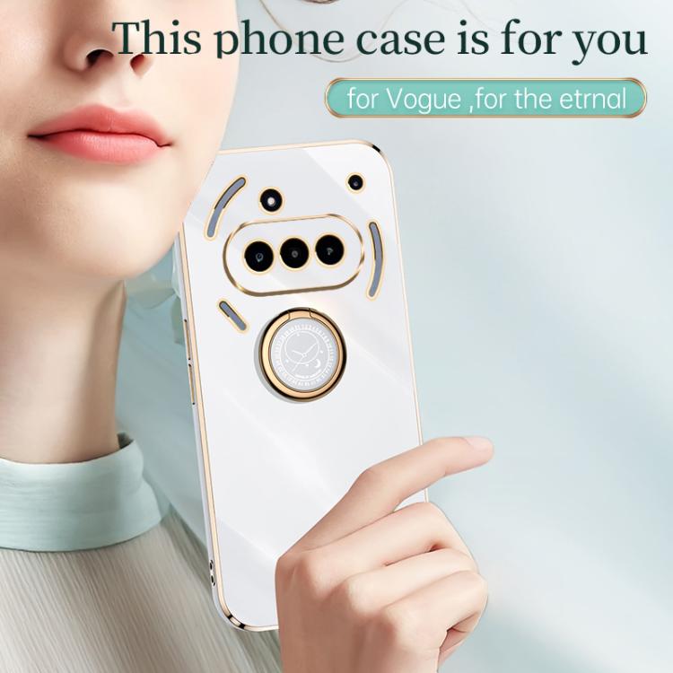 For Nothing Phone 3a XINLI Straight Edge 6D Electroplate TPU Phone Case with Ring Holder