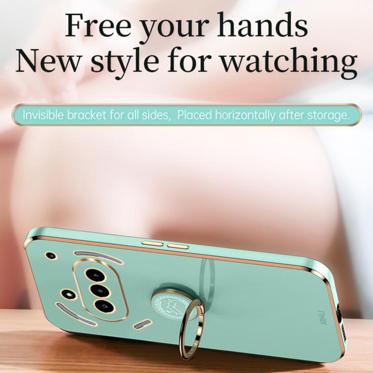 For Nothing Phone 3a XINLI Straight Edge 6D Electroplate TPU Phone Case with Ring Holder