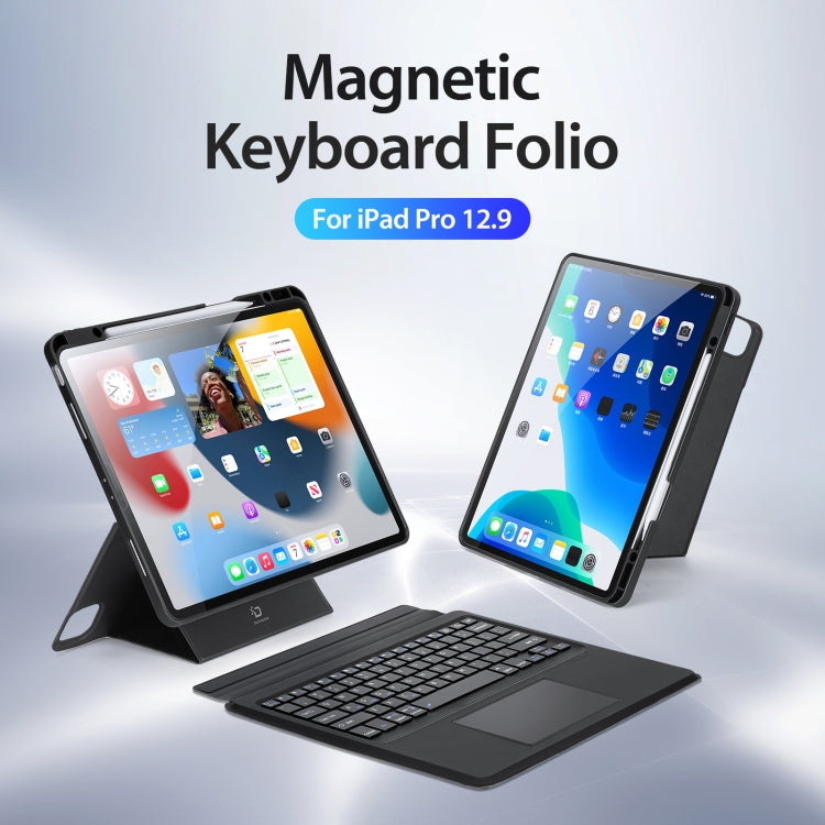 For iPad Pro 12.9 2022 / 2021 / 2020 DUX DUCIS DK Series Magnetic Wireless Bluetooth Keyboard Tablet Case(Black)