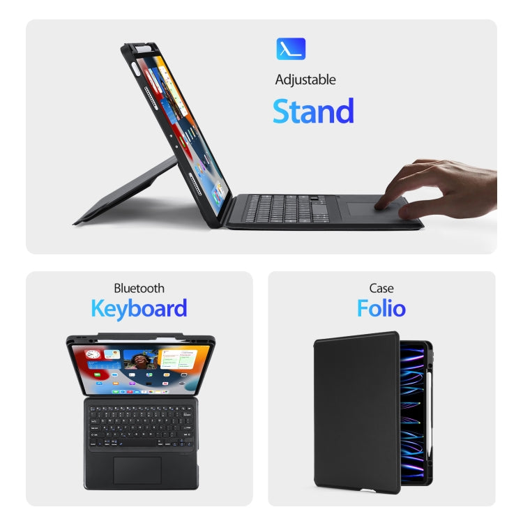 For iPad Pro 12.9 2022 / 2021 / 2020 DUX DUCIS DK Series Magnetic Wireless Bluetooth Keyboard Tablet Case(Black)