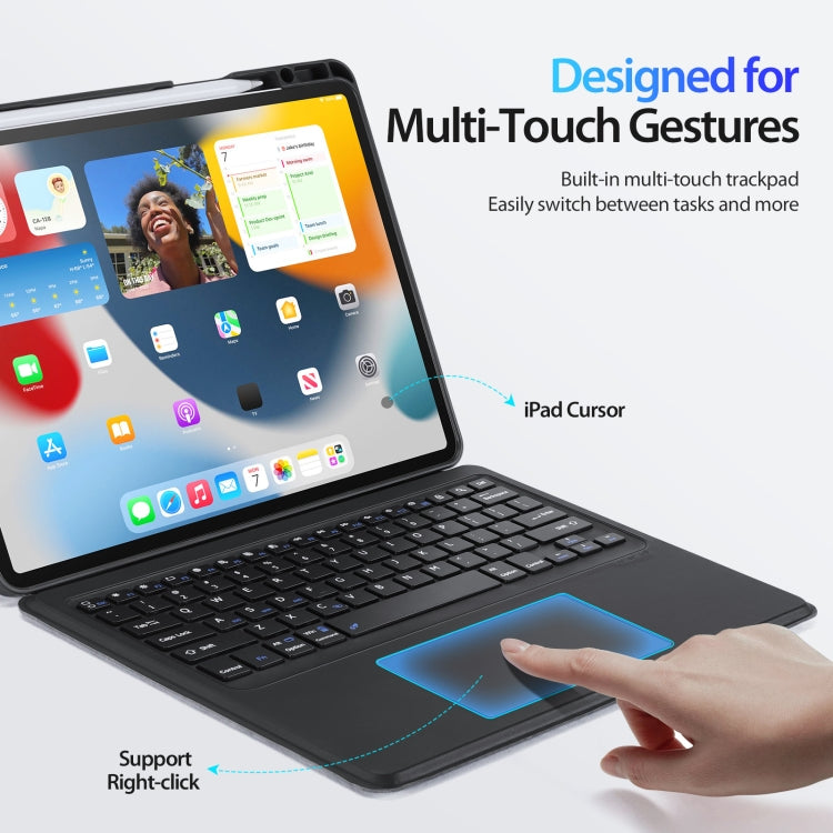 For iPad Pro 12.9 2022 / 2021 / 2020 DUX DUCIS DK Series Magnetic Wireless Bluetooth Keyboard Tablet Case(Black)
