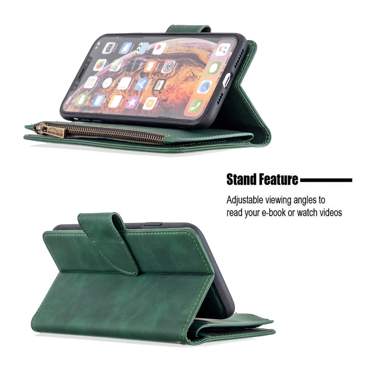 For iPhone XS Max Skin Feel Detachable Magnetic Zipper Horizontal Flip PU Leather Case with Multi-Card Slots & Holder & Wallet & Photo Frame & Lanyard