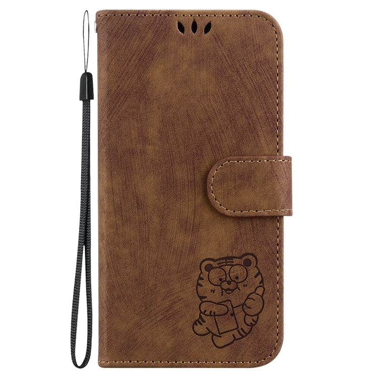 For iPhone 17e / 16e Little Tiger Embossed Leather Phone Case
