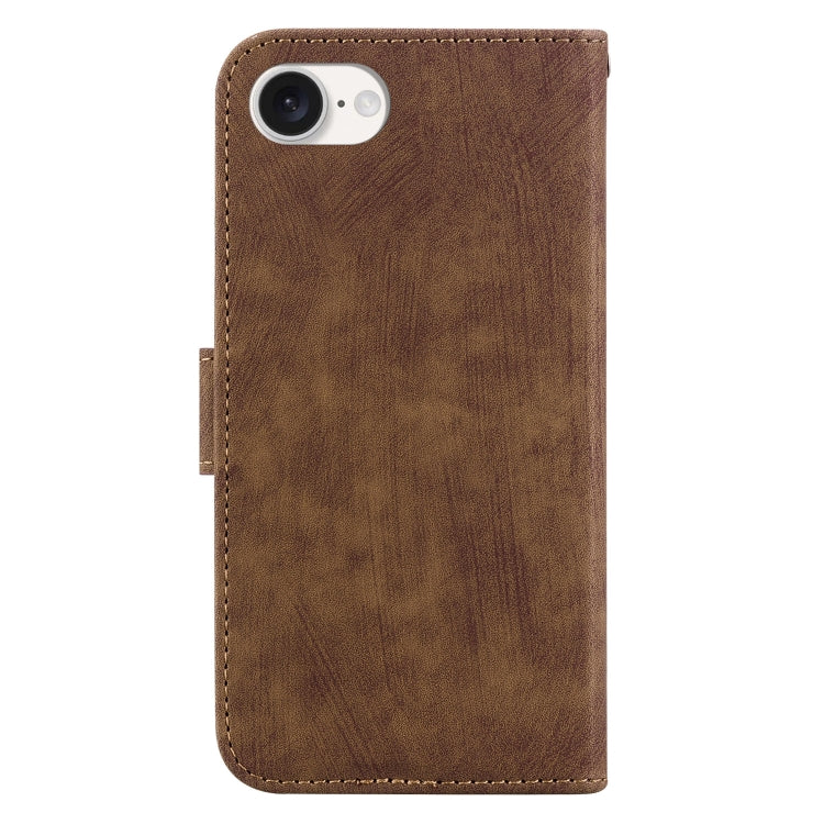 For iPhone 17e / 16e Little Tiger Embossed Leather Phone Case