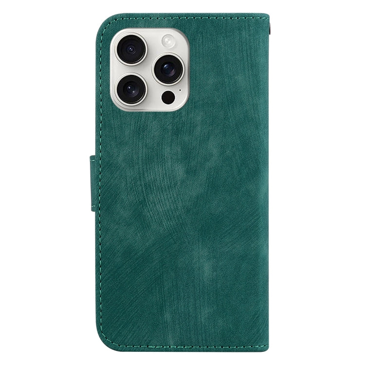 For iPhone 16 Pro Max Little Tiger Embossed Leather Phone Case