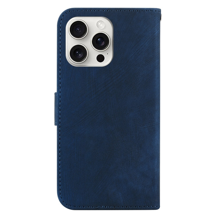 For iPhone 16 Pro Max Little Tiger Embossed Leather Phone Case