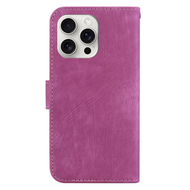 For iPhone 16 Pro Max Little Tiger Embossed Leather Phone Case