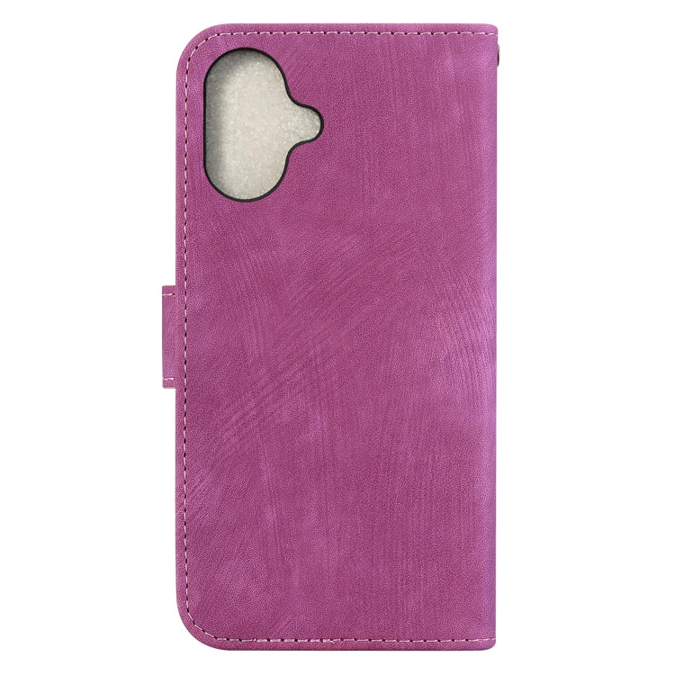 For iPhone 16 Plus Little Tiger Embossed Leather Phone Case