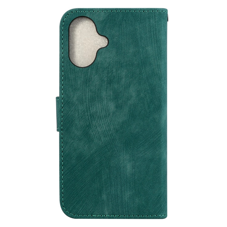For iPhone 16 Little Tiger Embossed Leather Phone Case
