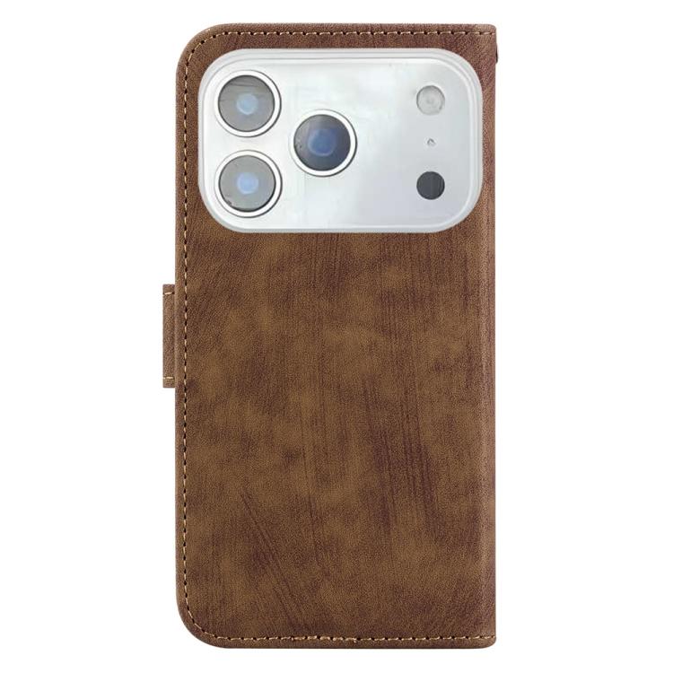 For iPhone 17 Pro Little Tiger Embossed Leather Phone Case