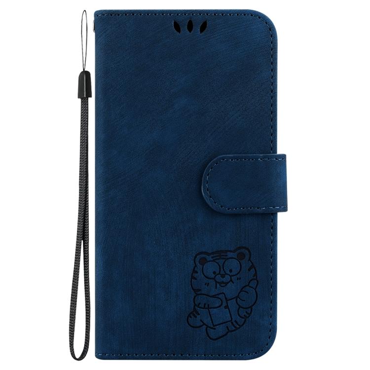 For iPhone 17 Pro Max Little Tiger Embossed Leather Phone Case