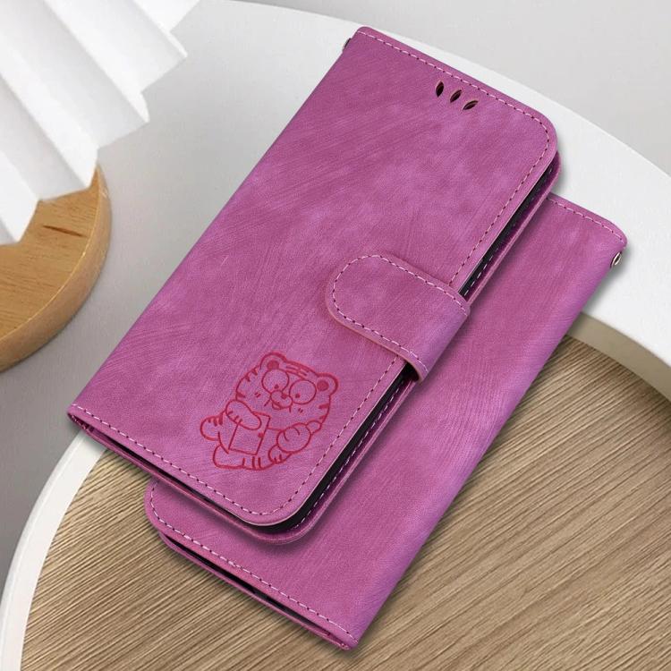 For iPhone 17 Pro Max Little Tiger Embossed Leather Phone Case