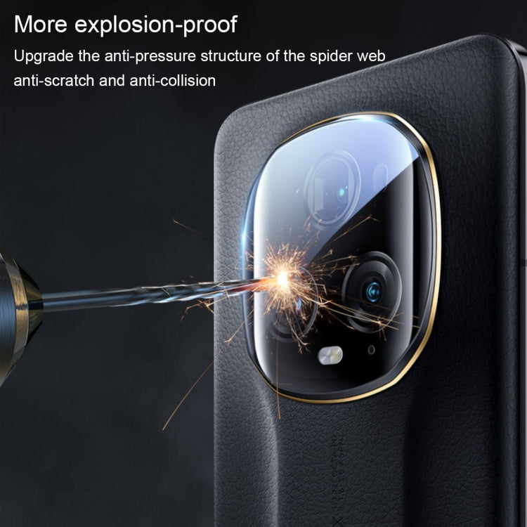 For Honor Magic5 Ultimate 50pcs Curved Surface Hot Bending Full Glue Rear Camera Lens Film