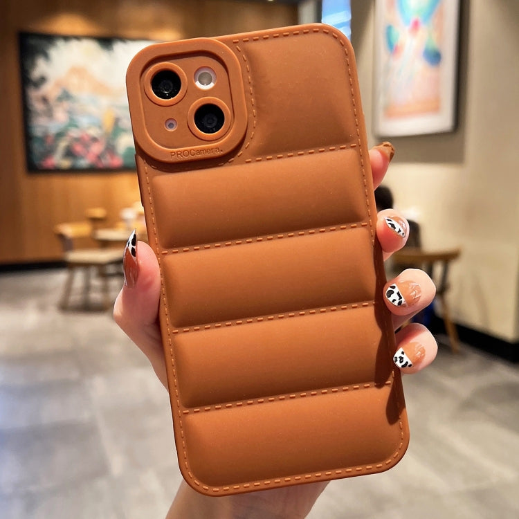 For iPhone 15 Plus Eiderdown Airbag Frosted TPU Phone Case