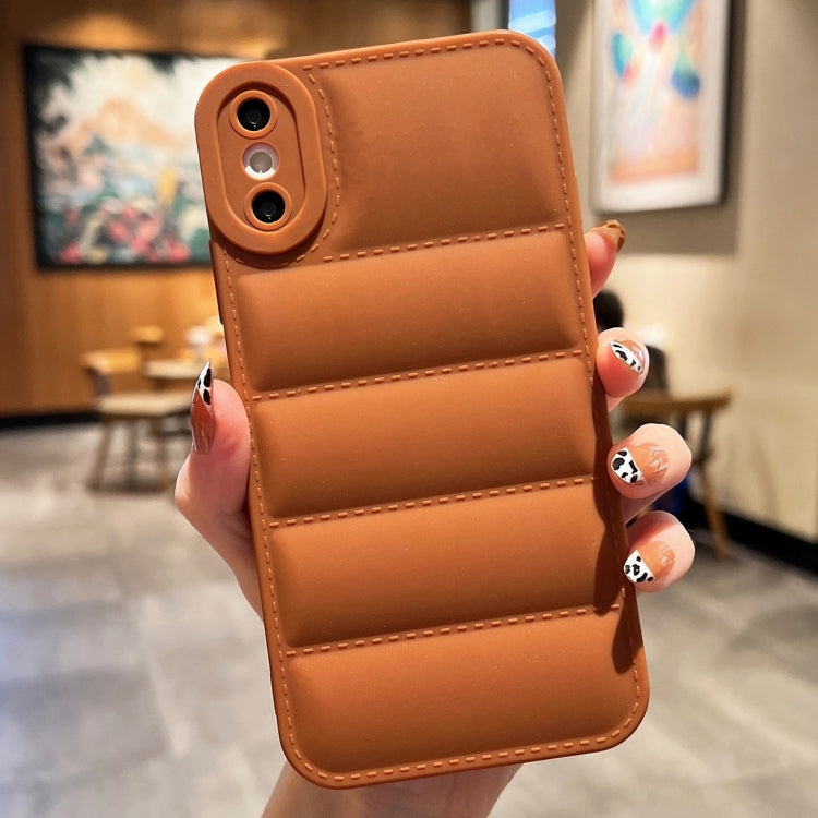 For iPhone XS / X Eiderdown Airbag Frosted TPU Phone Case