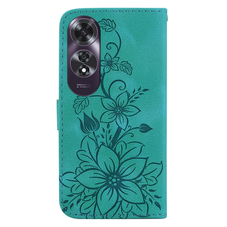For OPPO A60 4G Lily Embossed Leather Phone Case