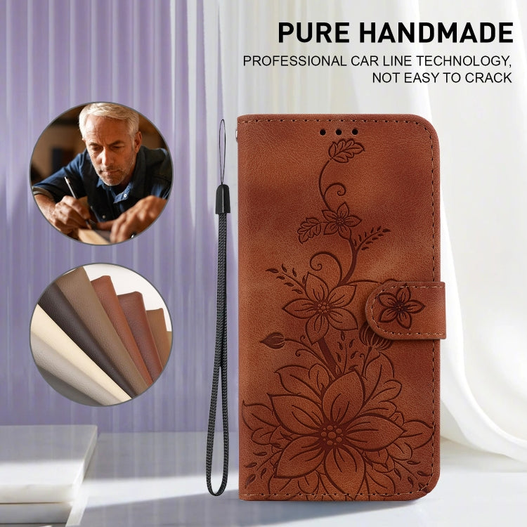 For OPPO A60 4G Lily Embossed Leather Phone Case