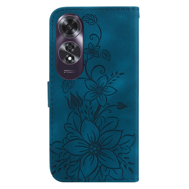 For OPPO A60 4G Lily Embossed Leather Phone Case