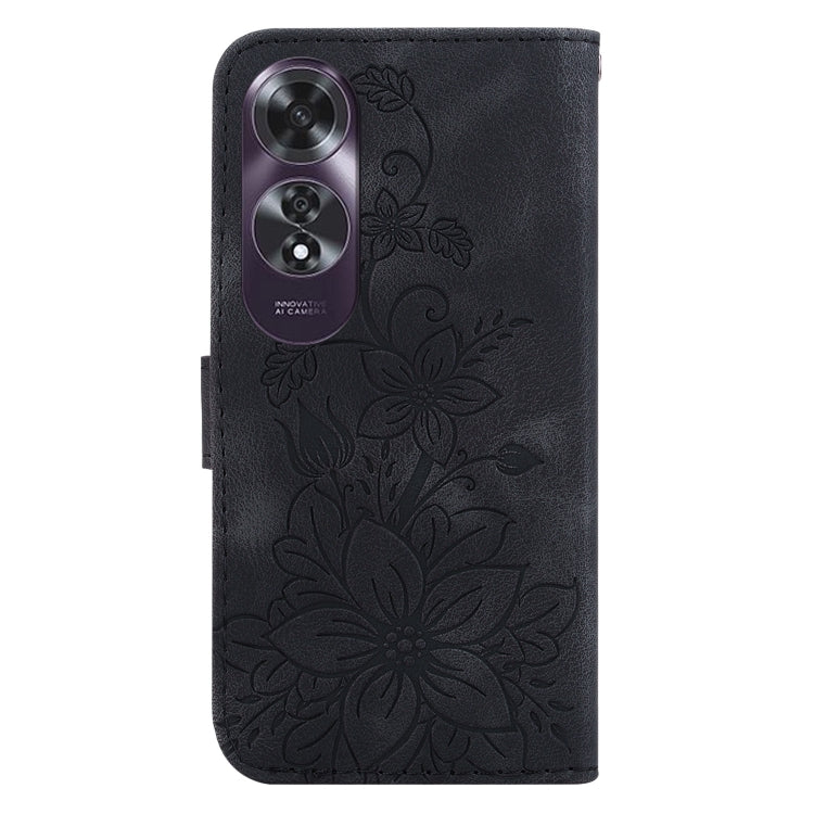 For OPPO A60 4G Lily Embossed Leather Phone Case