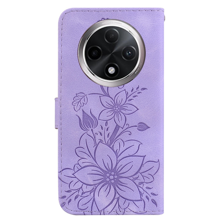 For OPPO A3 Pro 5G Lily Embossed Leather Phone Case