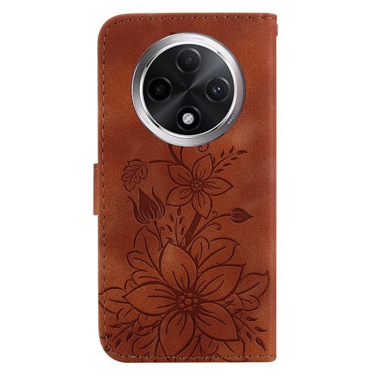 For OPPO A3 Pro 5G Lily Embossed Leather Phone Case