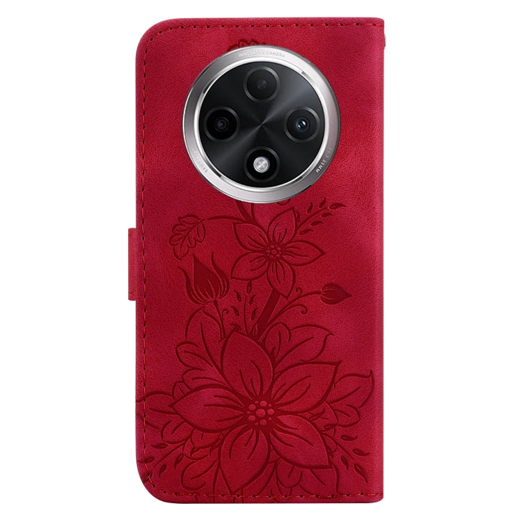 For OPPO A3 Pro 5G Lily Embossed Leather Phone Case