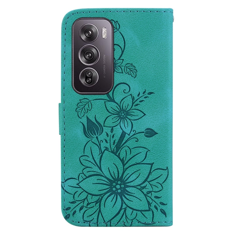 For OPPO Reno12 Pro 5G Global Lily Embossed Leather Phone Case