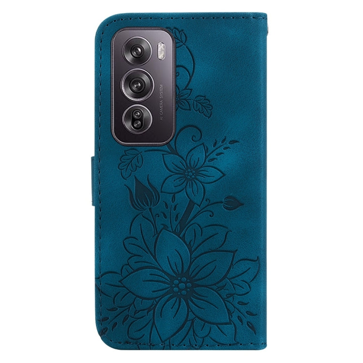 For OPPO Reno12 Pro 5G Global Lily Embossed Leather Phone Case