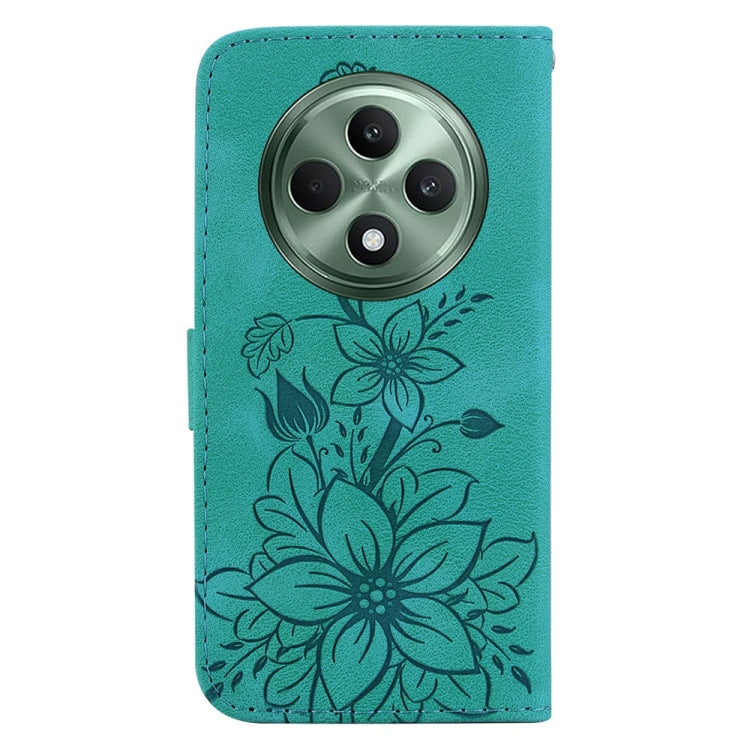 For OPPO Reno12 F 5G Lily Embossed Leather Phone Case