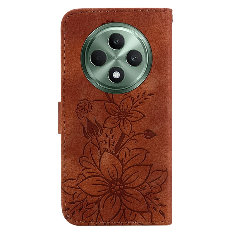 For OPPO Reno12 F 5G Lily Embossed Leather Phone Case