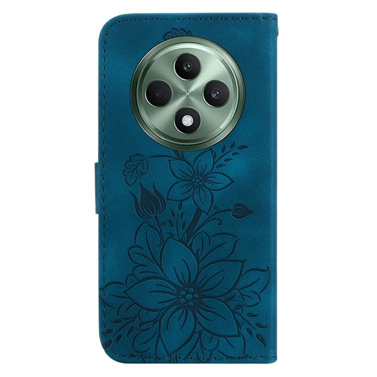 For OPPO Reno12 F 5G Lily Embossed Leather Phone Case