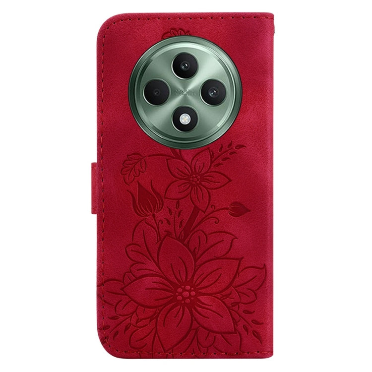 For OPPO Reno12 F 5G Lily Embossed Leather Phone Case