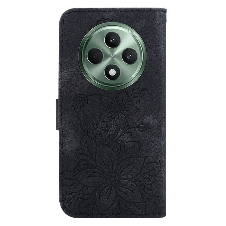 For OPPO Reno12 F 5G Lily Embossed Leather Phone Case