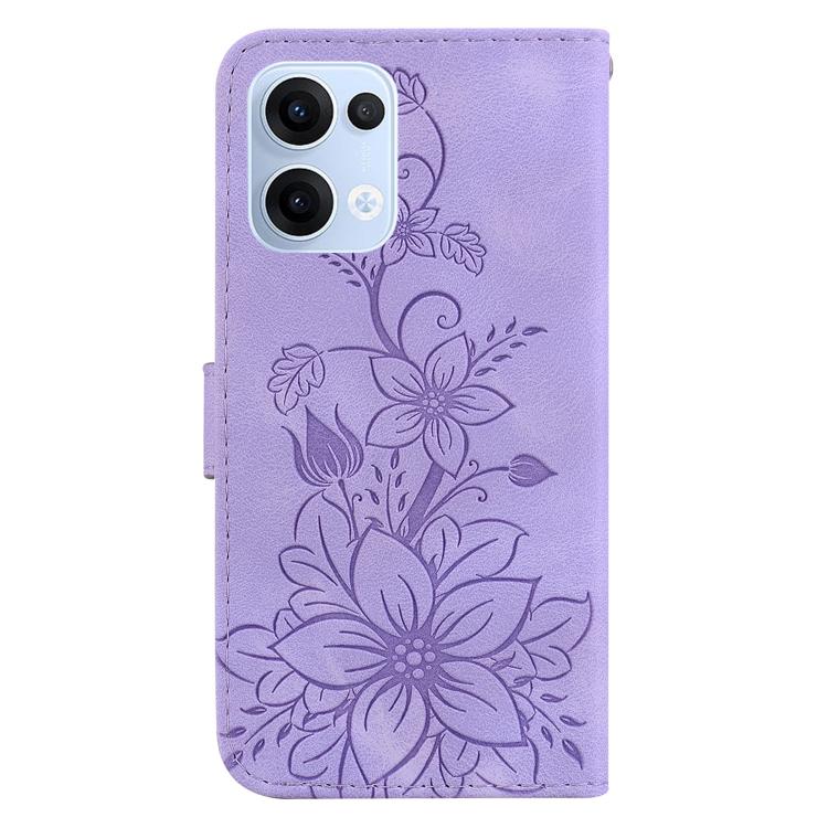 For OPPO Reno13 Global Lily Embossed Leather Phone Case