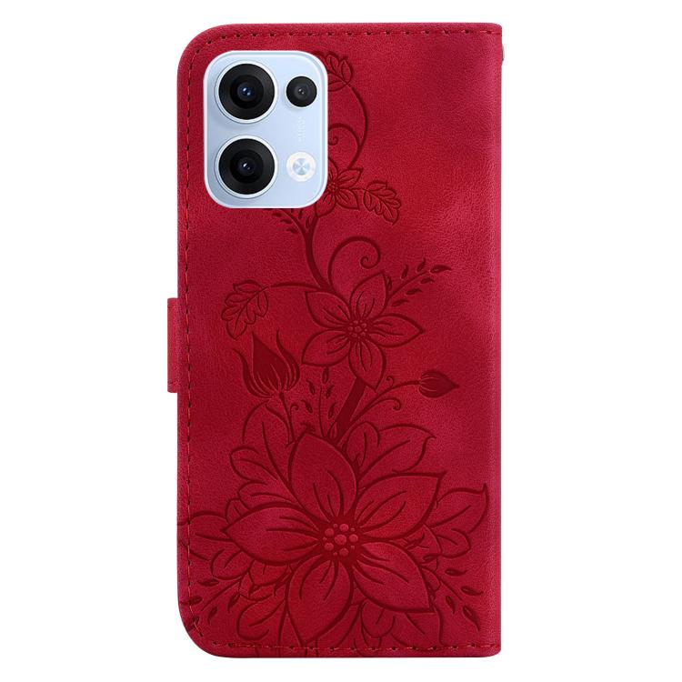 For OPPO Reno13 Global Lily Embossed Leather Phone Case