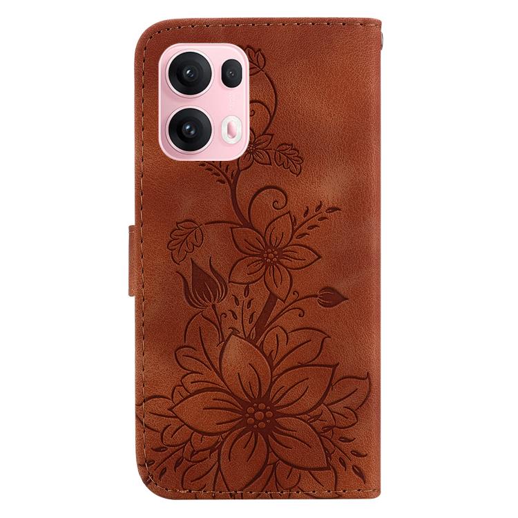 For OPPO Reno13 Pro Global Lily Embossed Leather Phone Case