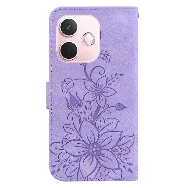 For OPPO A5 Pro 5G Lily Embossed Leather Phone Case
