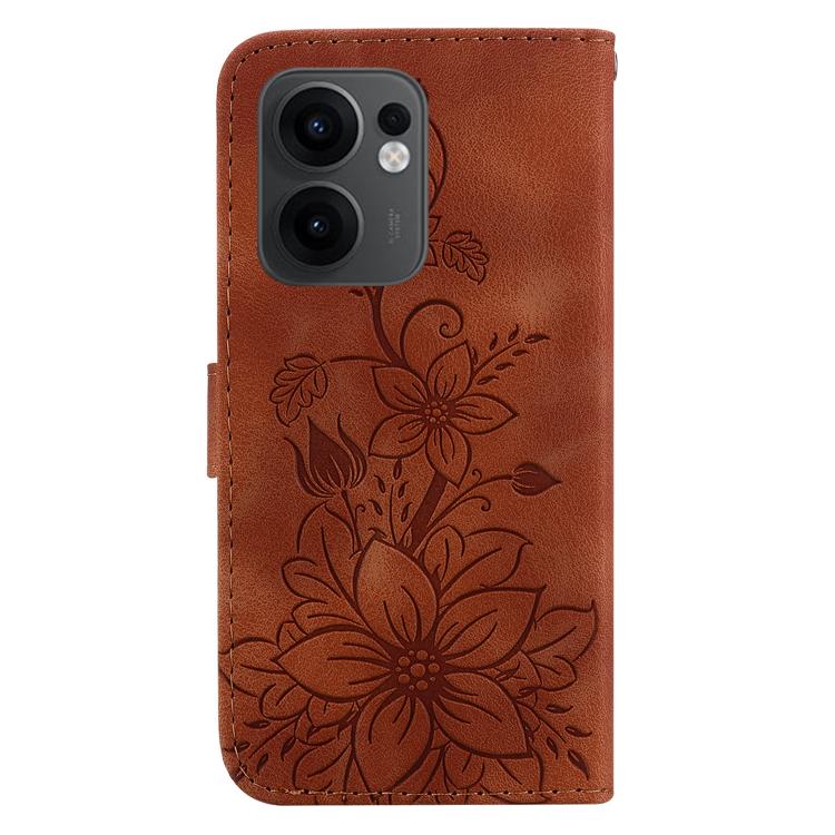For OPPO Reno13 F 4G / 5G Lily Embossed Leather Phone Case