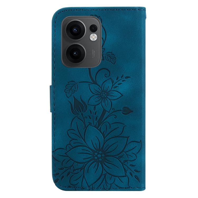 For OPPO Reno13 F 4G / 5G Lily Embossed Leather Phone Case