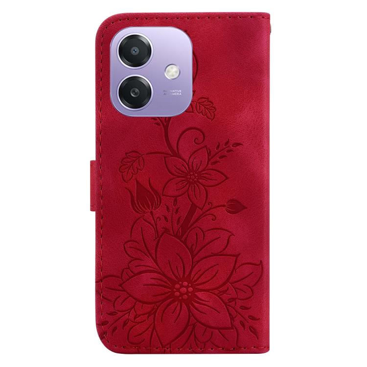 For OPPO A5x 5G / A3 4G / 5G / A3x 4G / 5G Lily Embossed Leather Phone Case