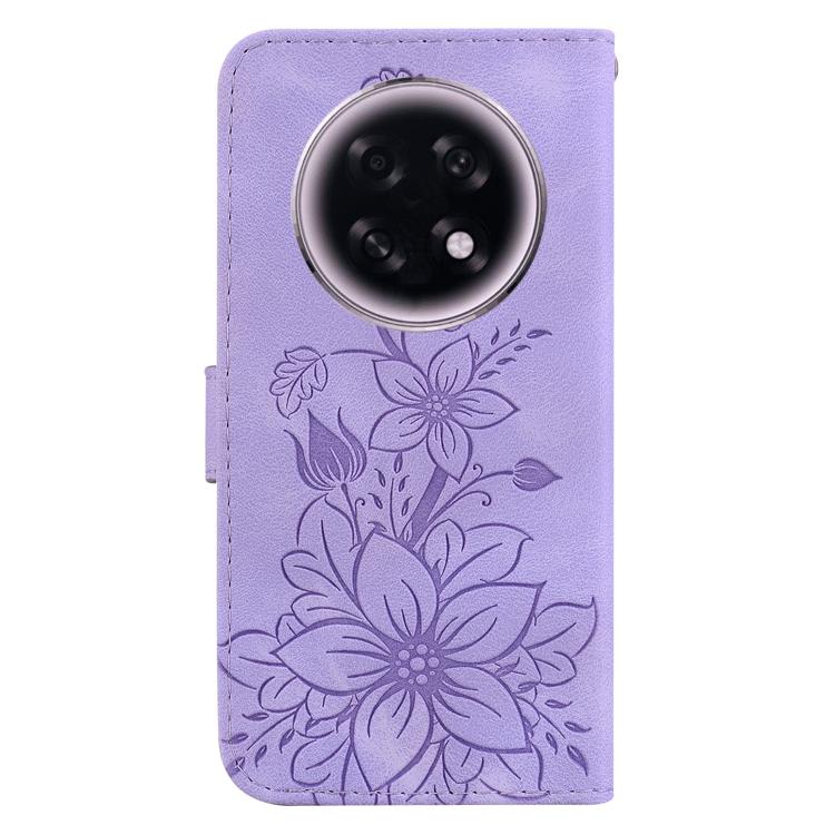 For OPPO A6 GT 5G Lily Embossed Leather Phone Case