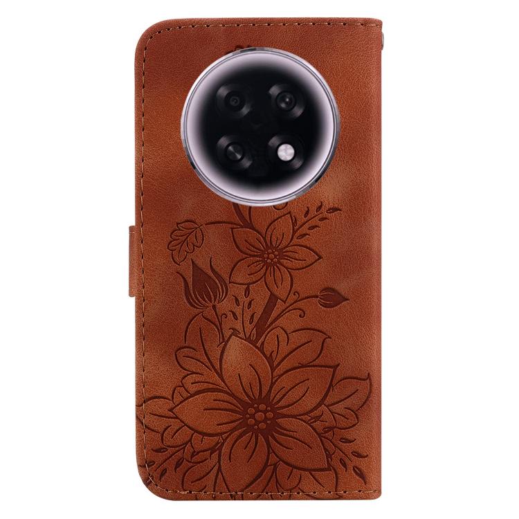 For OPPO A6 GT 5G Lily Embossed Leather Phone Case